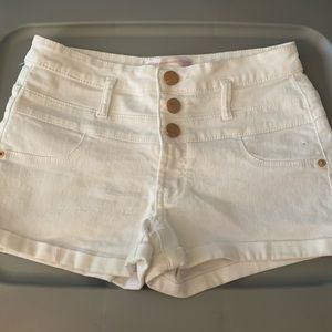 White denim shorts